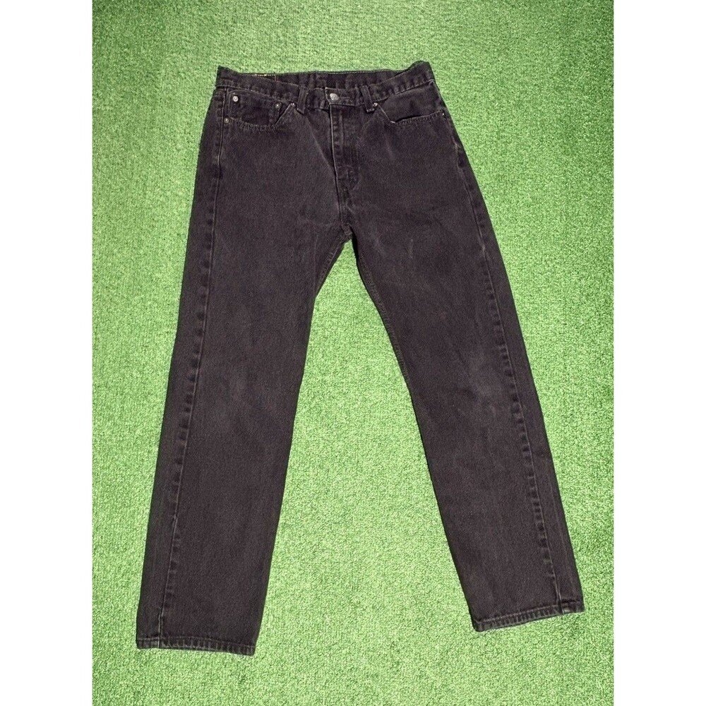 Levi's 505 Jeans Men's 34X32 Black Denim Straight Regular Fit (33x30 Actual)